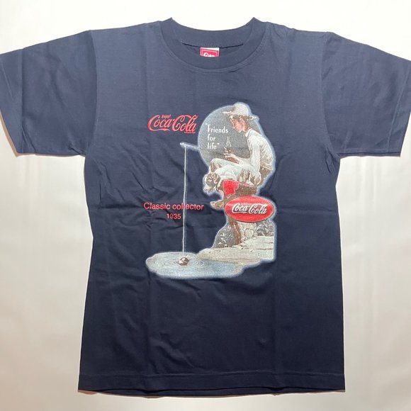 Short Sleeve T-Shirt "Fishing", Black or Dark Navy, Unisex, Adult/Kid, Small 17" - Picture 4 of 4